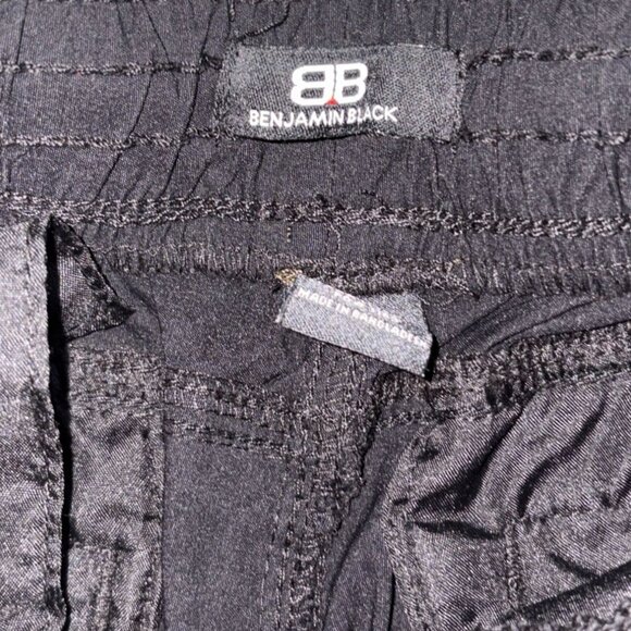 Benjamin Black Mens Pull On Elastic Waist Cargo Pants-Black-Size Small-GUC - Picture 6 of 7